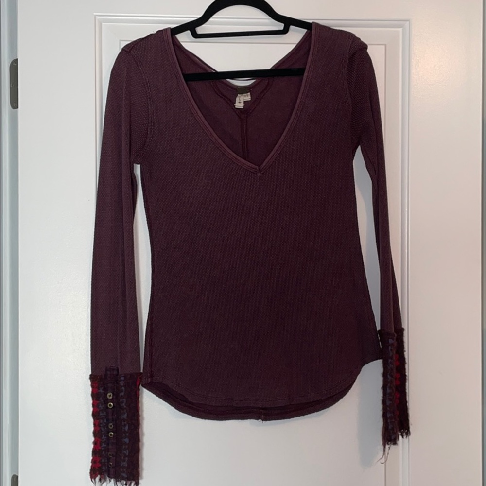 Free people long sleeve v neck top